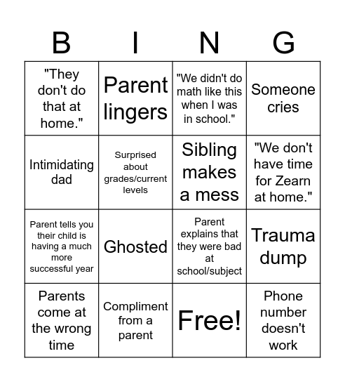 Conferences Bingo Card