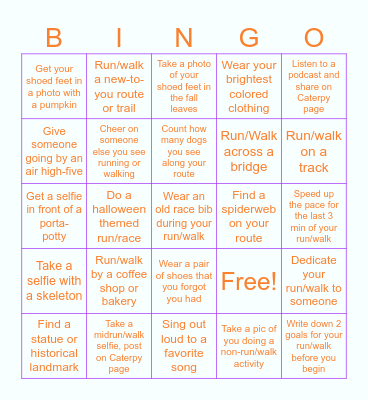 Fall/Halloween BINGO Card