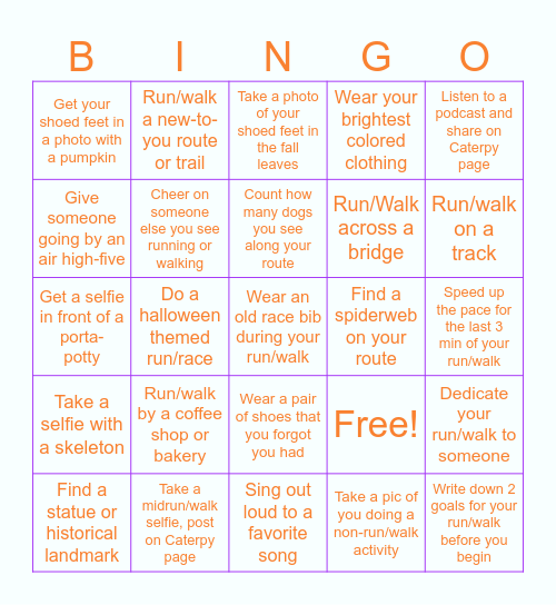 Fall/Halloween BINGO Card