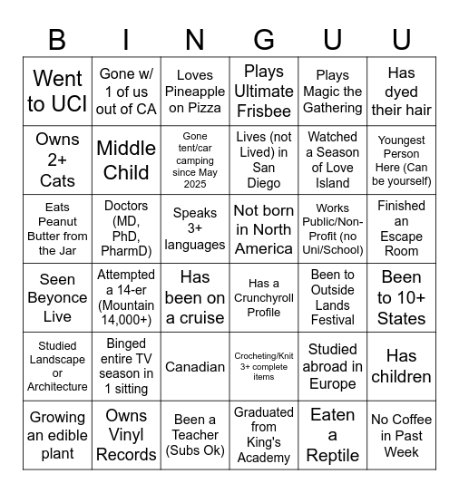 Bingo Card