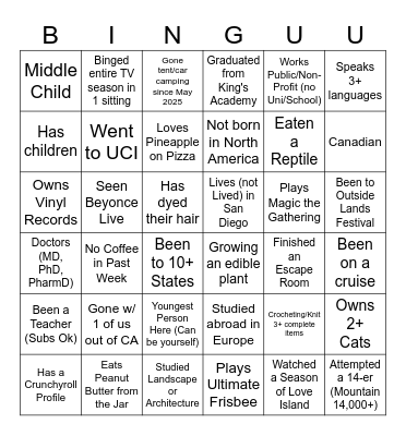 Bingo Card