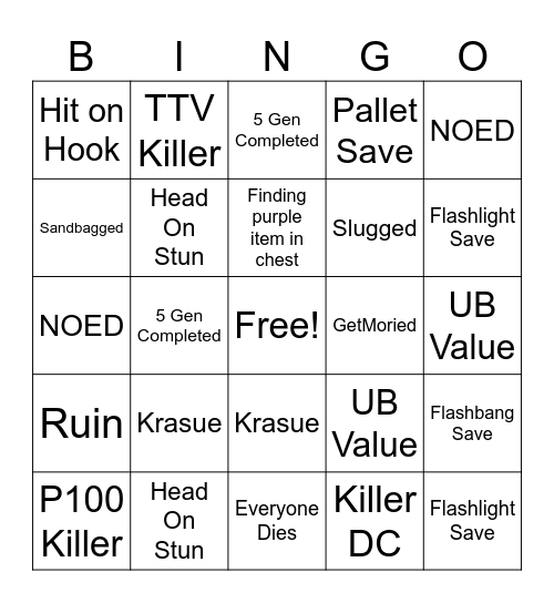 Latin Night Bingo Card