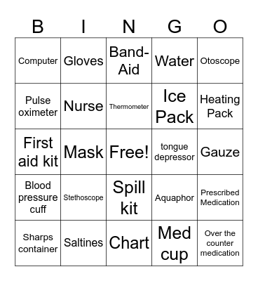 Health Office Bingo Card