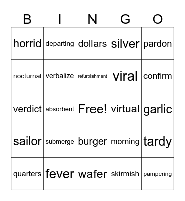 R-controlled Bingo Card