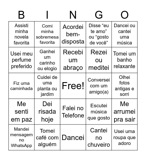 BINGO TERAPIA Bingo Card