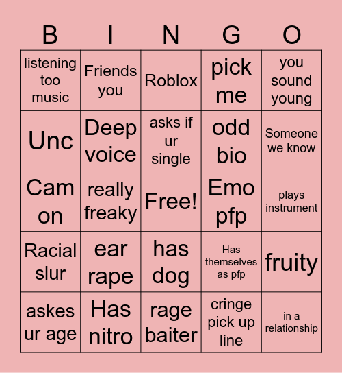 discord  Bingo Card