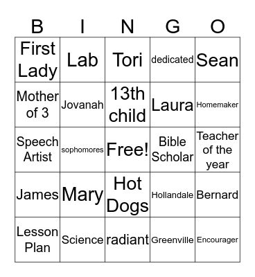 Mary Gray's Retirement Bingo Card