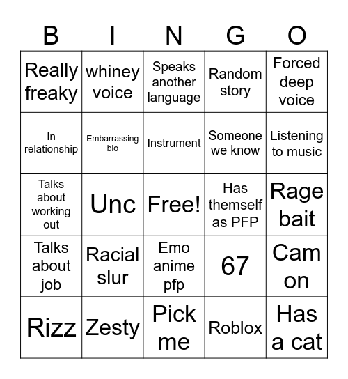Discord Bingo Card