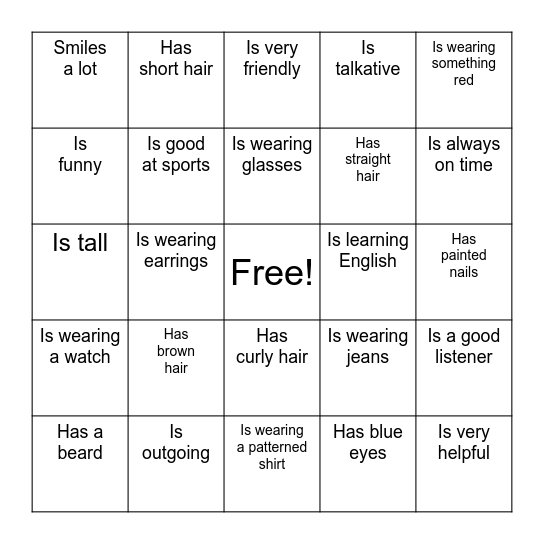 Find someone who... Bingo Card