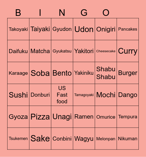 JAPAN! Bingo Card