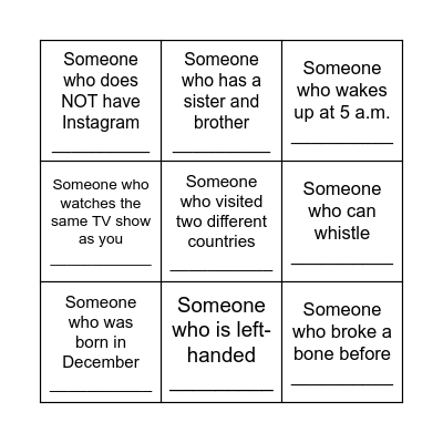 Have you ever heard of ~ ? Bingo Card