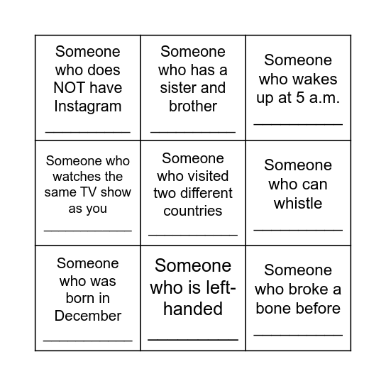 Have you ever heard of ~ ? Bingo Card