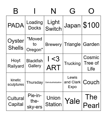 Blackfish Bingo Card
