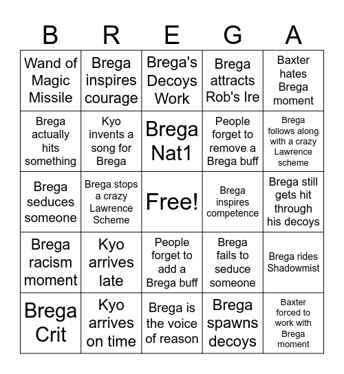 Runelords: Brega Bingo Card