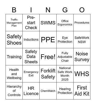 National Safe Work Month SafeTea Bingo Card