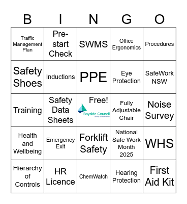 National Safe Work Month SafeTea Bingo Card