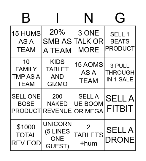 KESHA Bingo Card