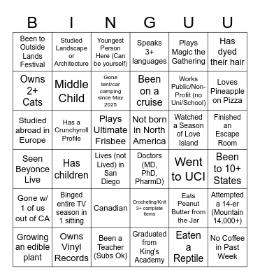 Bingo Card