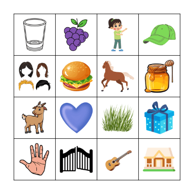 Letters G and H Bingo Card