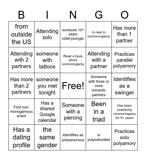 Flamingle Bingo Card