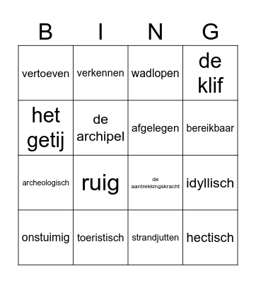 Staal Eilanden Bingo Card