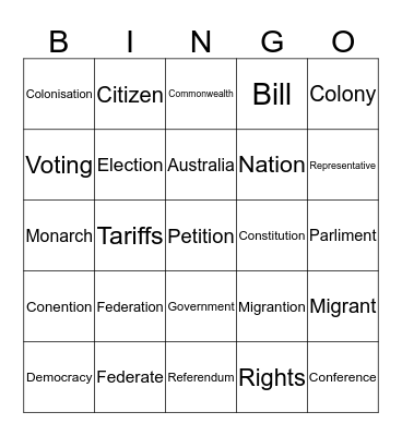 federation bingo Card