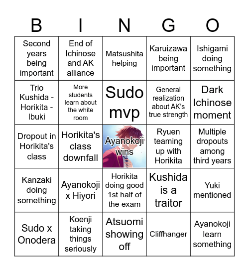 Cote y3v3 Bingo Card