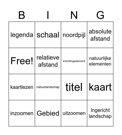 Bingokaart H1.1 H1.2 Bingo Card