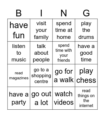 Focus 1 U1 Bingo Card