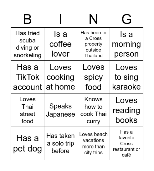 Cross Commercial Academy Workshop 2025 Bingo Card