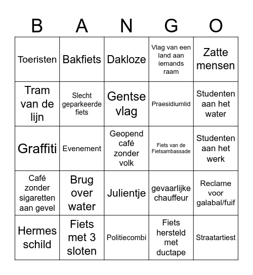 Teambuilding Feestcomité Bingo Card