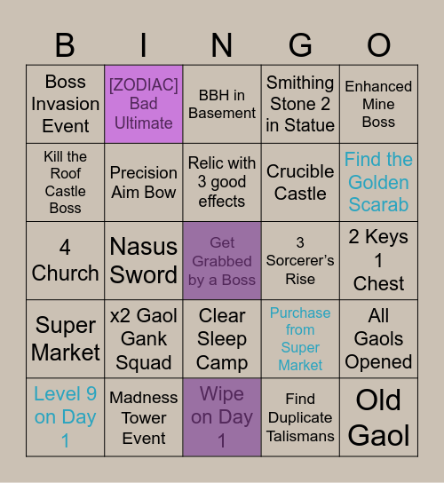 All Night until it Reigns v3 Bingo Card