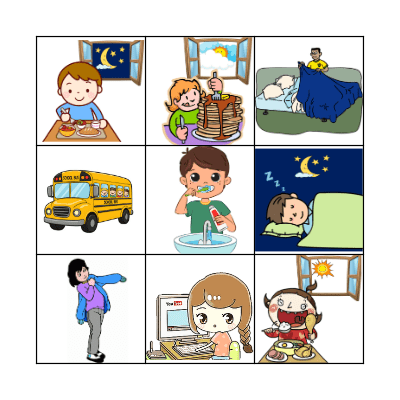 Daily routines Bingo Card