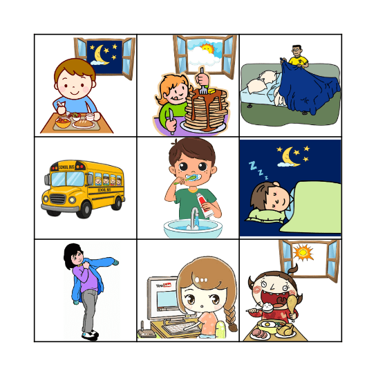 Daily routines Bingo Card