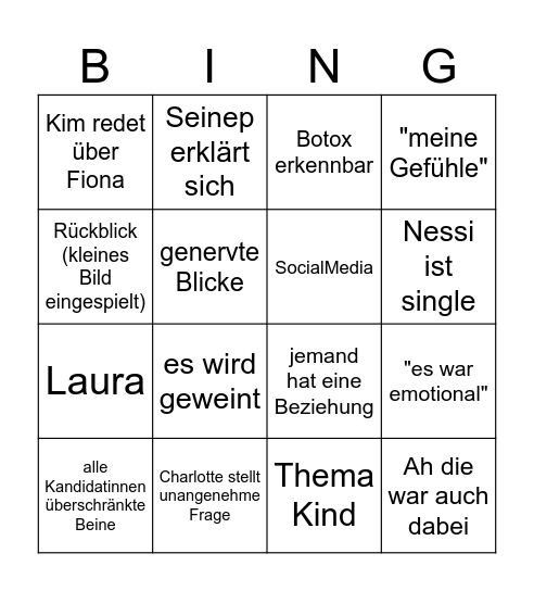 Princess Chaming Bingo Card