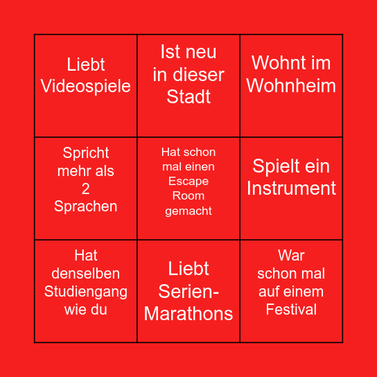 HdM Bingo Card
