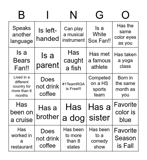 CLR Orientation 2.0 Bingo Card