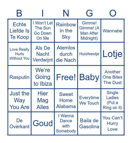 DWS MUZIEKBINGO Card