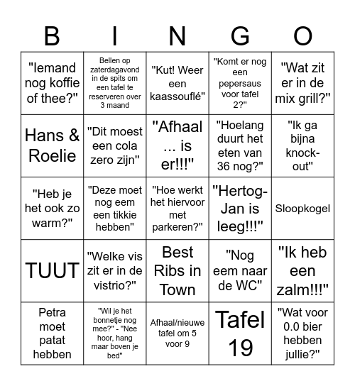 Witterbrug Bingo Card
