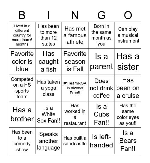 CLR Orientation 2.0 Bingo Card