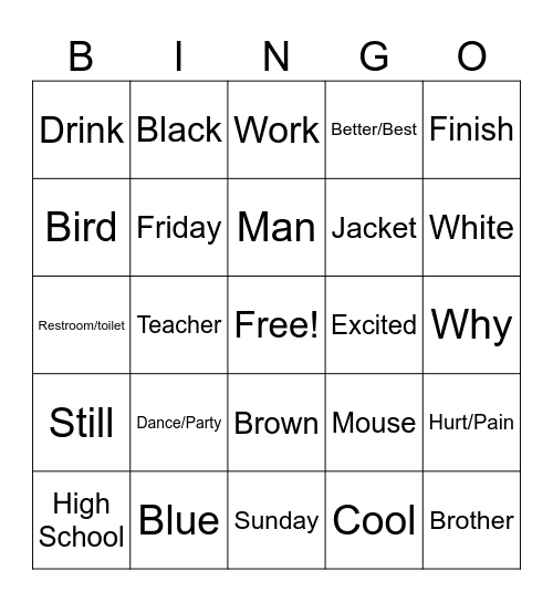 ASL Review Bingo Card