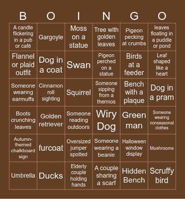 Autumn Boingo Bingo Card