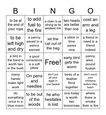 Figurative Language Bingo Card