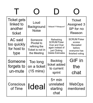 Things to do Bingo Card