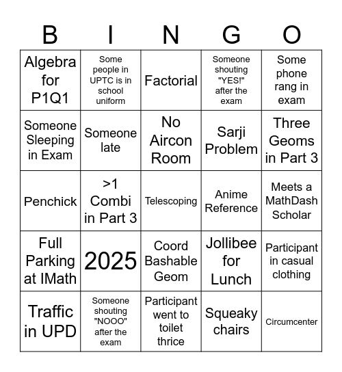 PMO Bingo 2025 eds - Steven Bingo Card