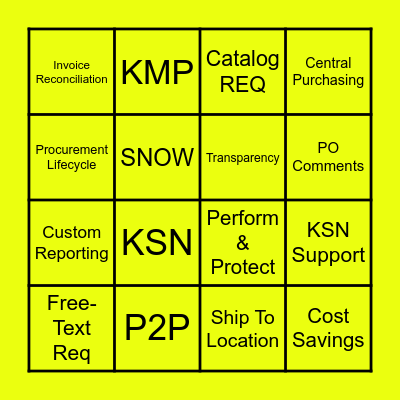 BINGO! GEP Overview Edition Bingo Card