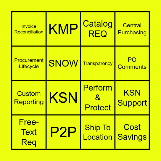 BINGO! GEP Overview Edition Bingo Card