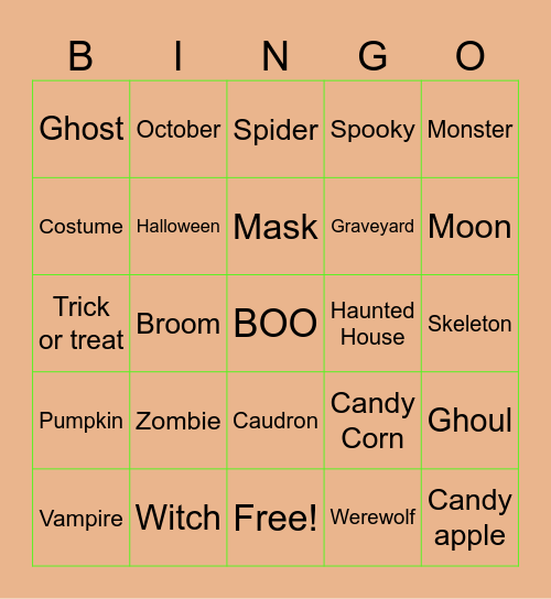 Halloween Bingo Card