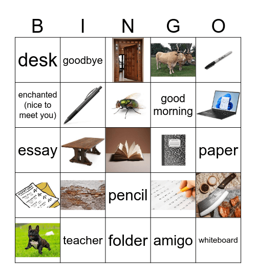 In the Classroom Bingo Card