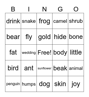 Vocabulary Bingo 1st Q Bingo Card